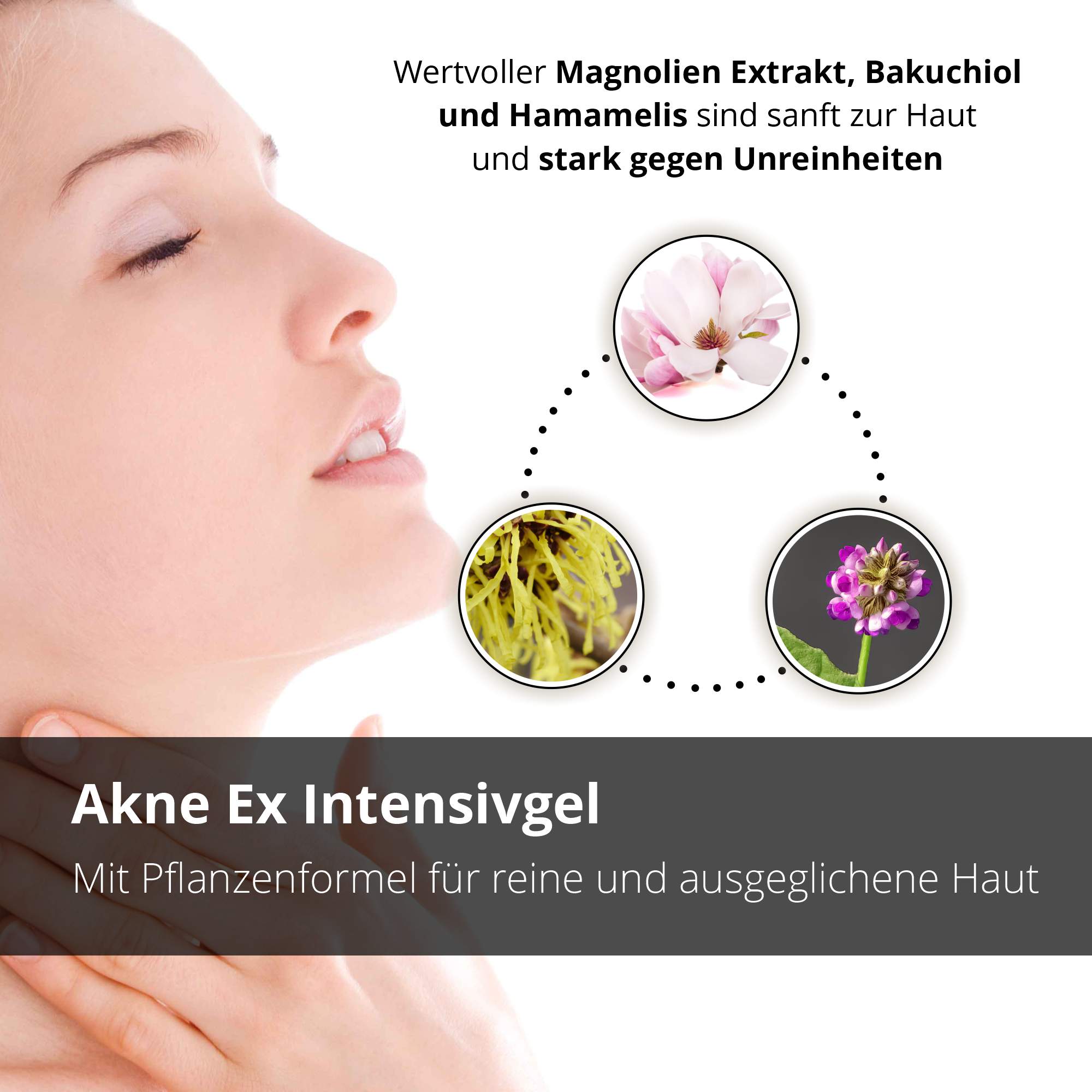 Akne Ex Intensivgel - mit Magnolien Extrakt & Bakuchiol, Gesichtspflege, alkoholfrei, fettfrei