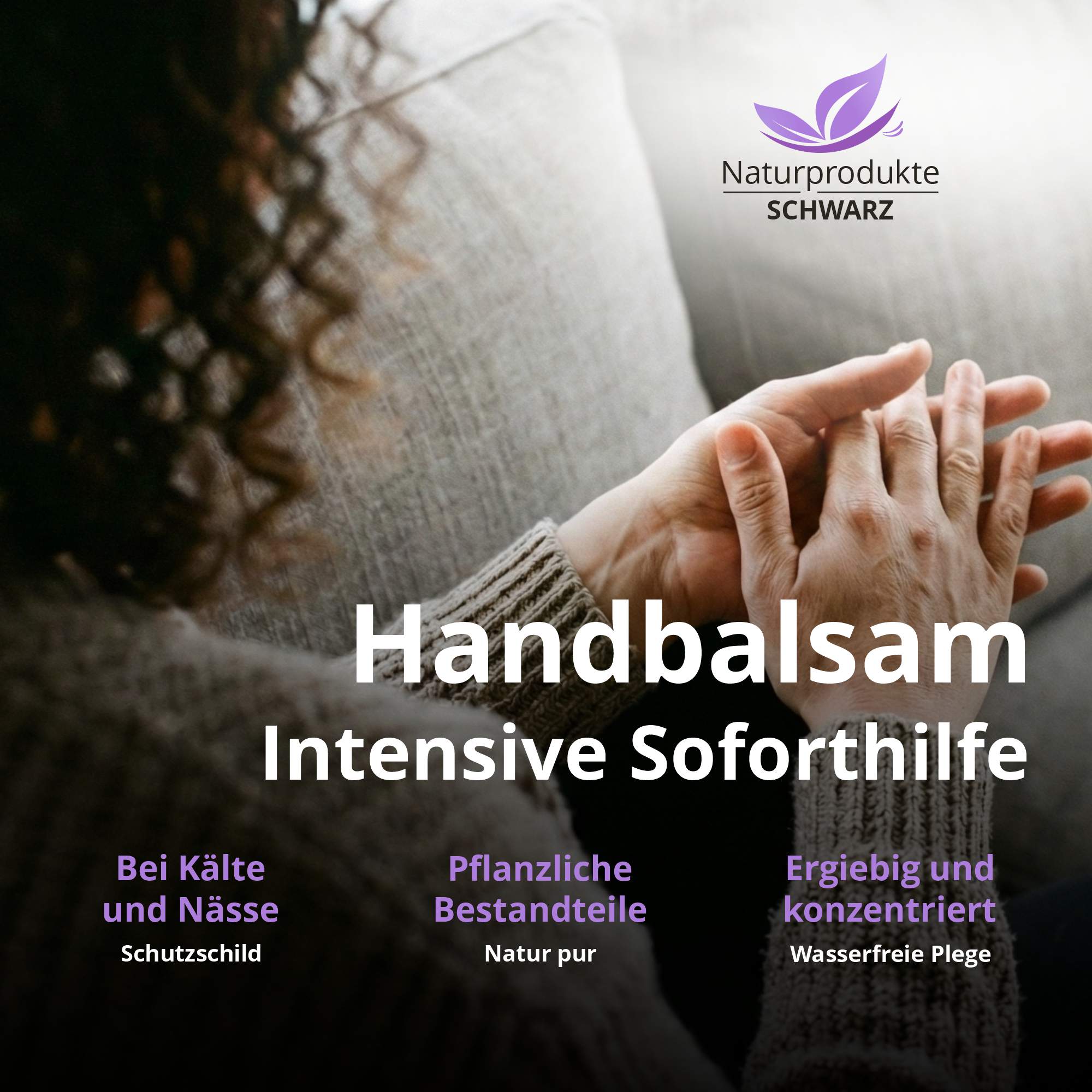 Handbalsam Lavendel-Rosmarin – Wasserfreie Repair Handpflege für trockene & rissige Hände