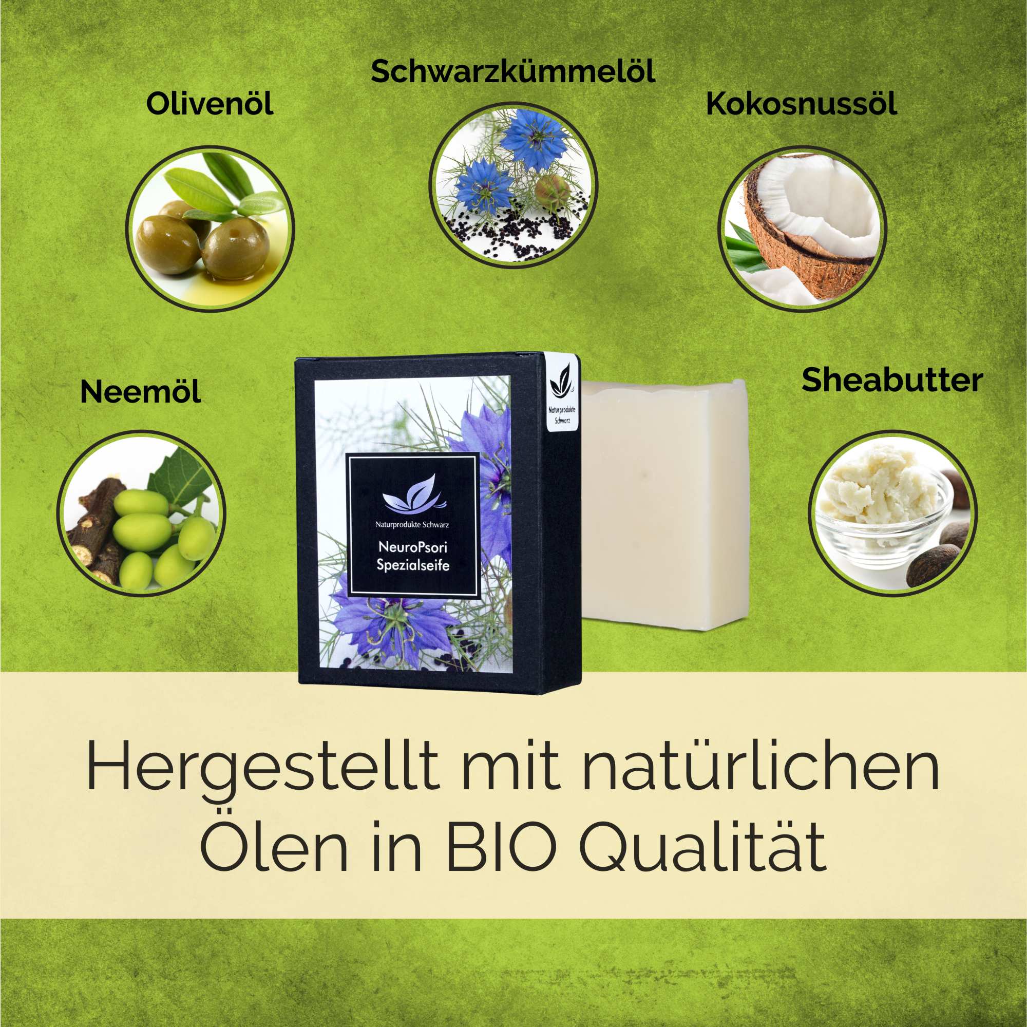 NeuroPsori Naturseife - bei Neurodermitis und Psoriasis, ohne Palmöl