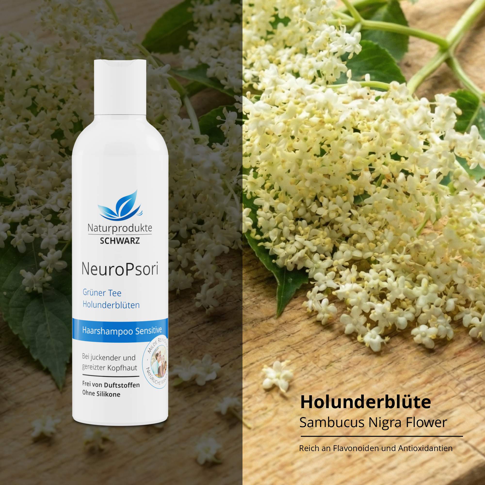 NeuroPsori Shampoo Sensitive bei Neurodermitis, parfumfrei, ohne Silikone & Sulfate