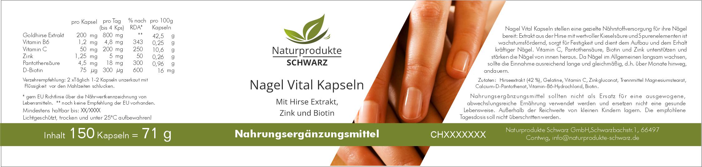 Nagel Vital Kapseln - mit Biotin und Zink