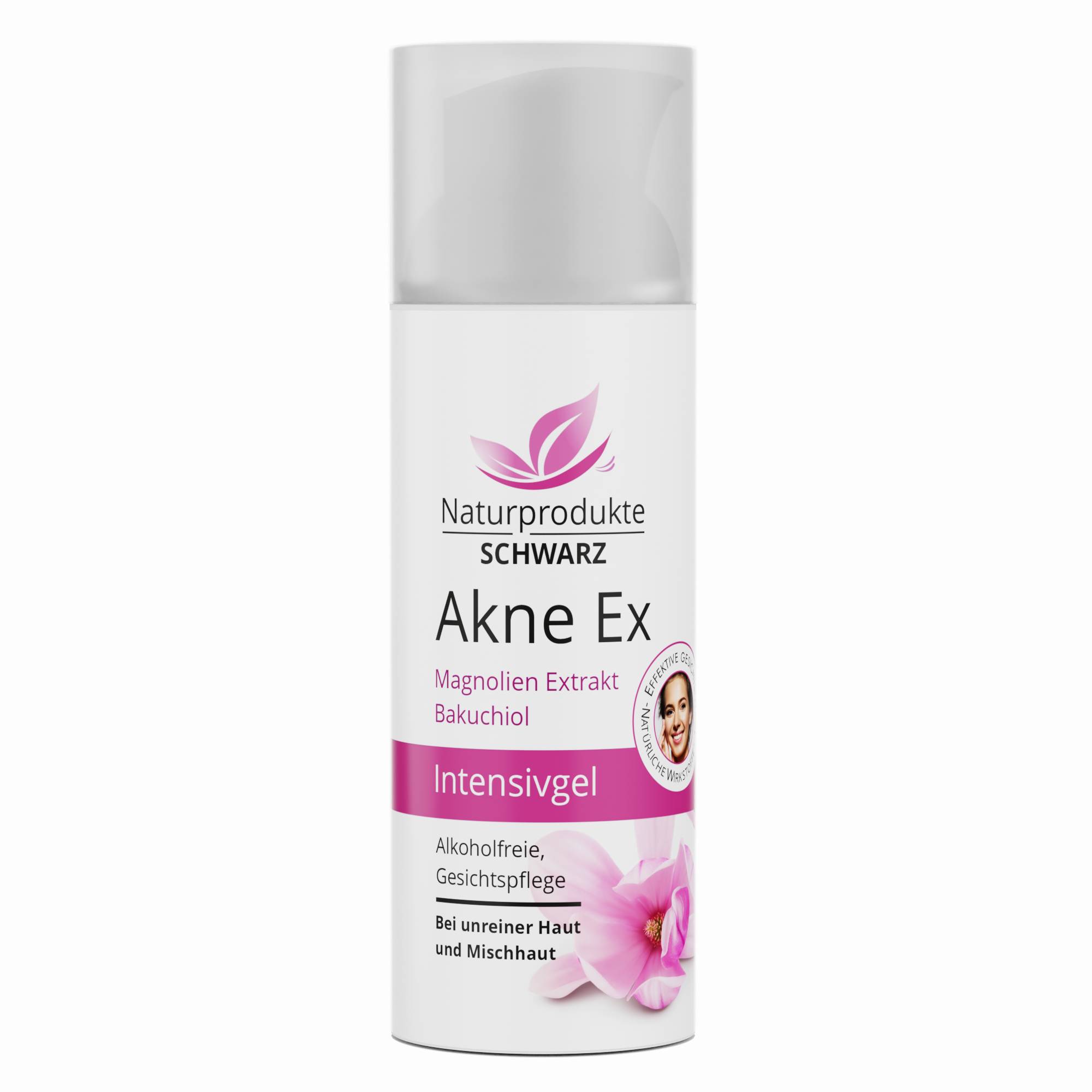 Akne Ex Intensivgel - mit Magnolien Extrakt & Bakuchiol, Gesichtspflege, alkoholfrei, fettfrei