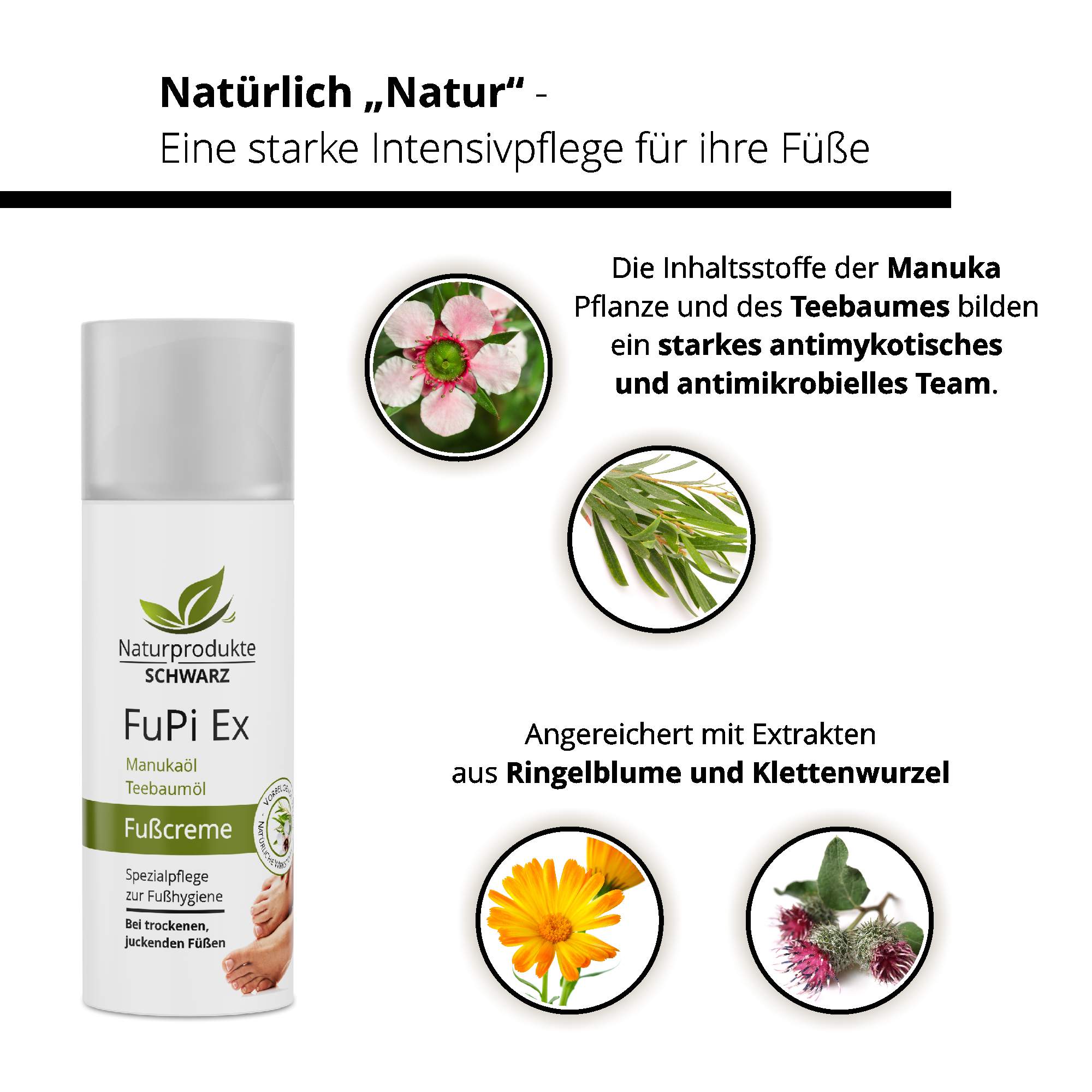 Fußpflege Set bei Fußpilz - FuPi Spray und FuPi Creme, 2-tlg.