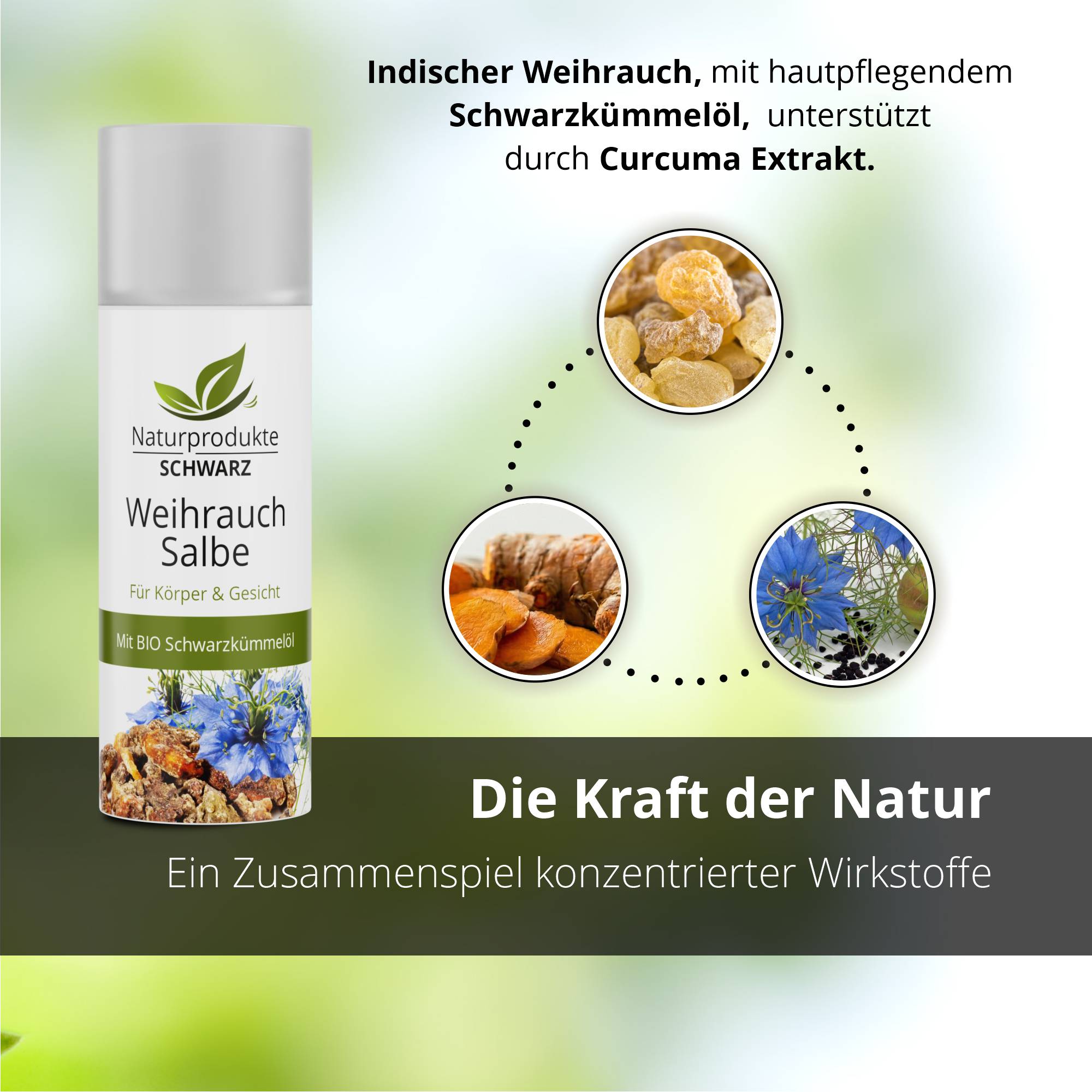 Weihrauchsalbe - Mit BIO Schwarzkümmelöl , Curcuma Longa und Weihrauchöl