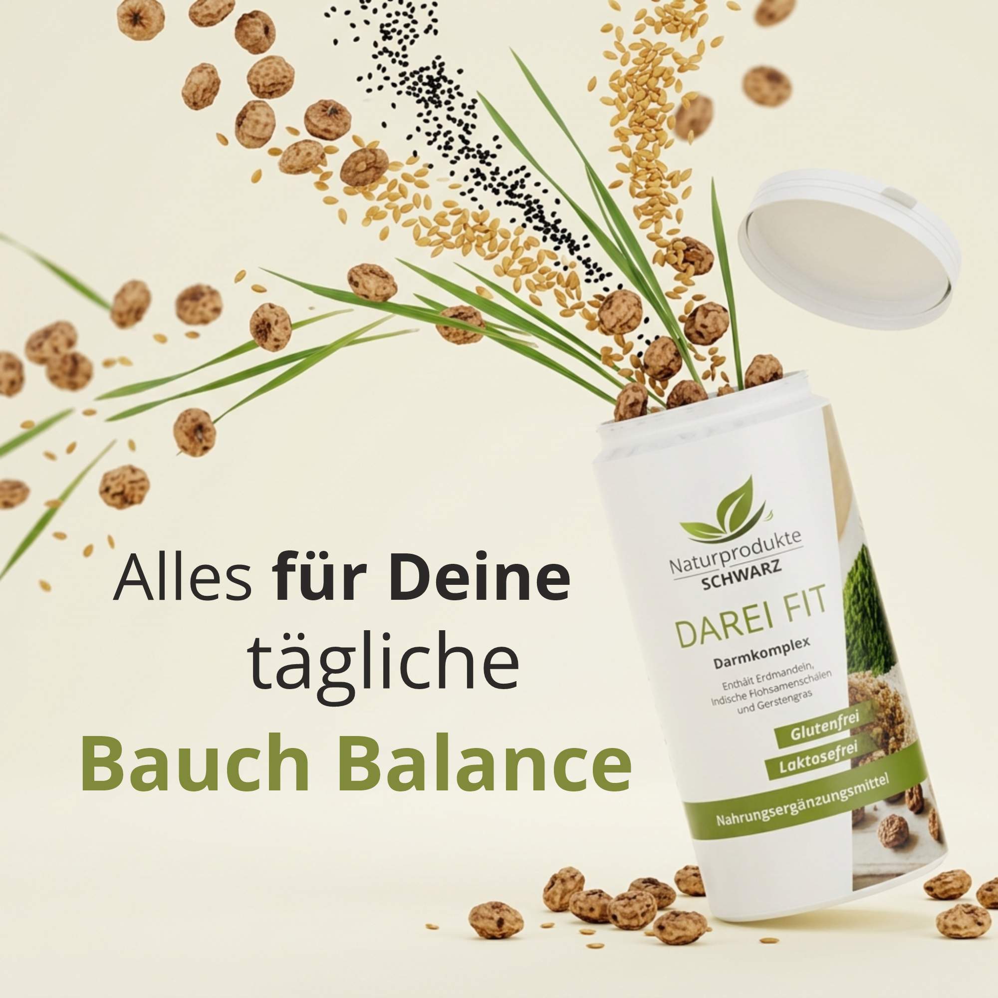 DAREI FIT - Erdmandel Darm-Komplex & Ballaststoffe mit Flohsamenschalen und Leinsamen