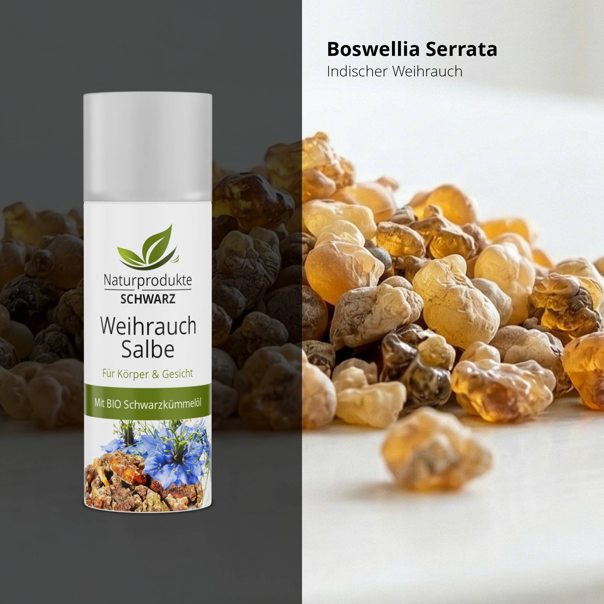 Weihrauchsalbe - Mit BIO Schwarzkümmelöl , Curcuma Longa und Weihrauchöl