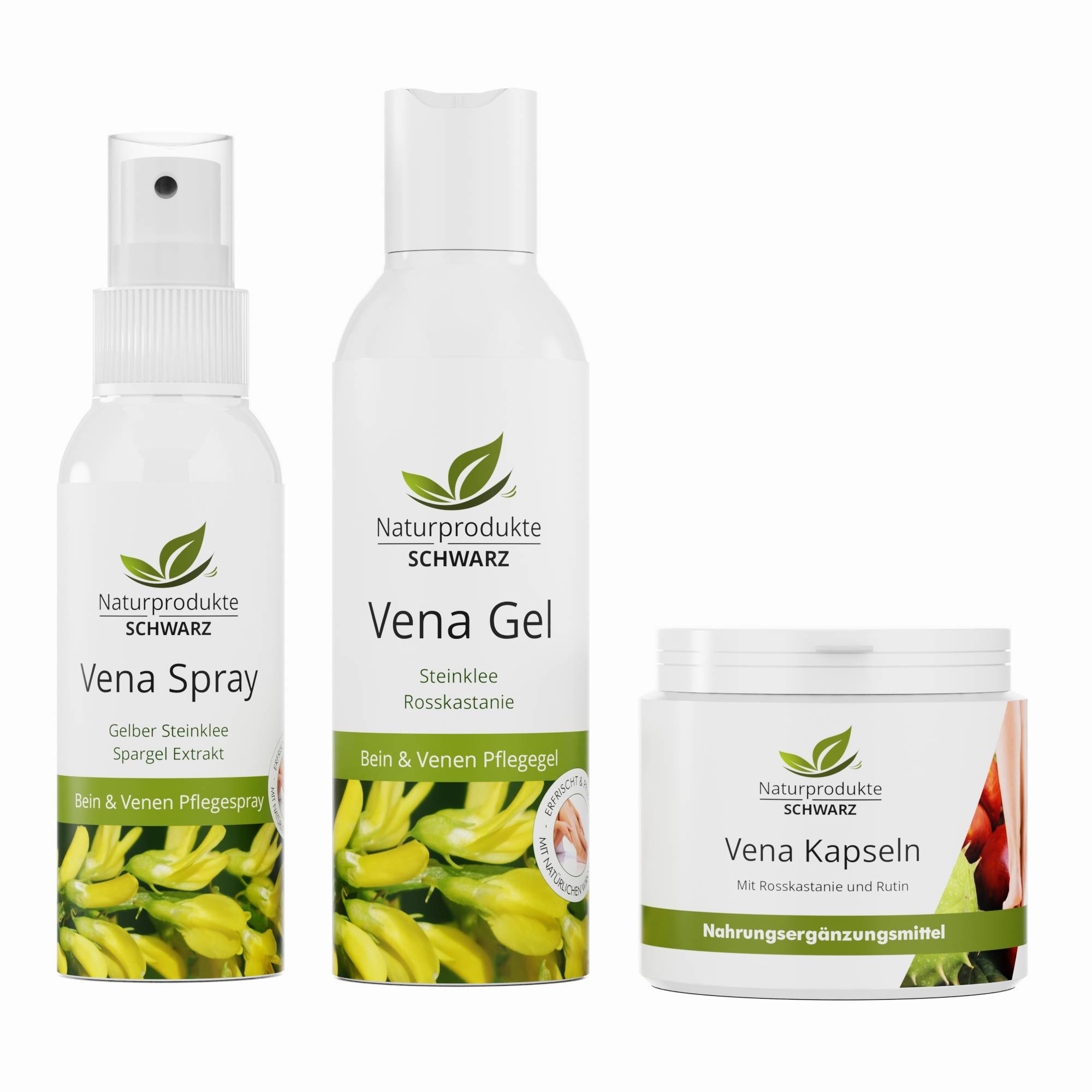 Vena Beinpflege Set - Venengel, Venenspray und Vena Kapseln