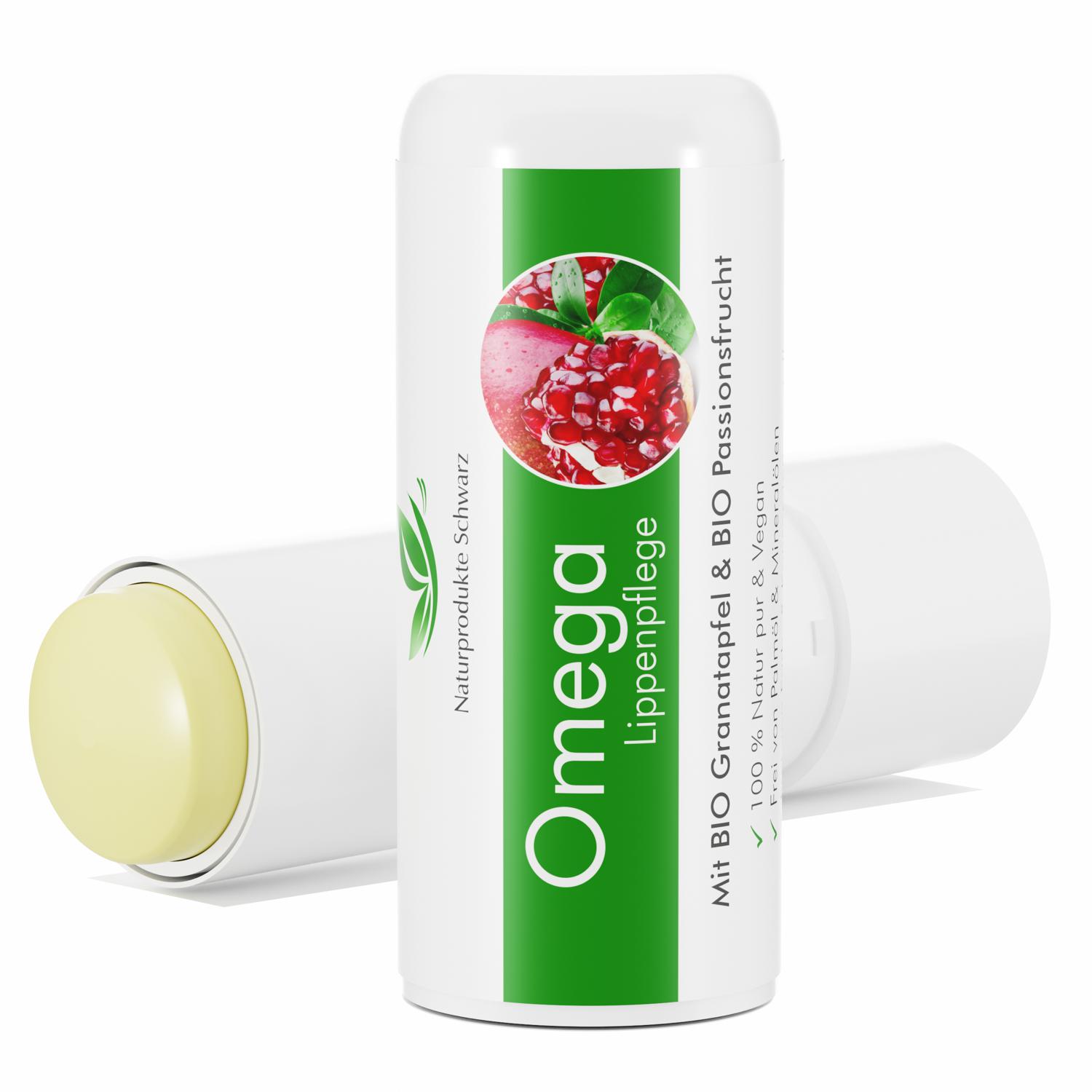 Omega Lippenpflege - Ohne Glycerin - Mit BIO Granatapfel